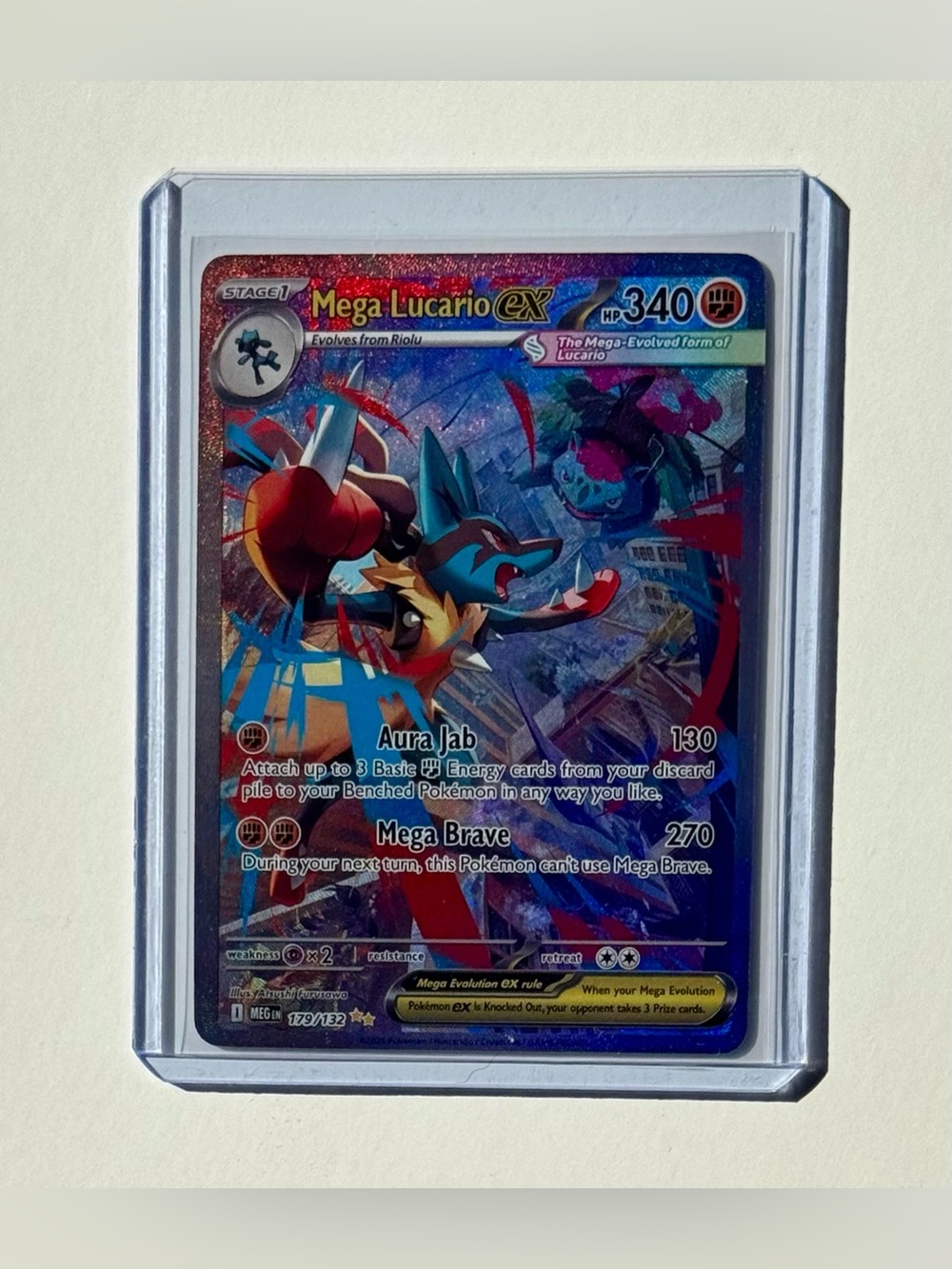 Mega Lucario ex 179/132 Me01 Mega Evolution Holo SIR 340 HP Eng Fan Art Custom